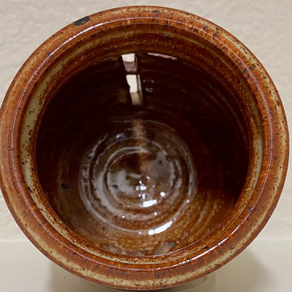 Pottery Votive Holder by M Kent with Tree and Cross Cutouts - Picture 4 of 4